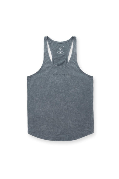 Jed North Men's Retro Washed Bodybuilding Stringer - Heather Gray