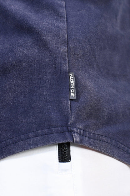 Jed North Men's Retro Washed Bodybuilding Stringer - Navy