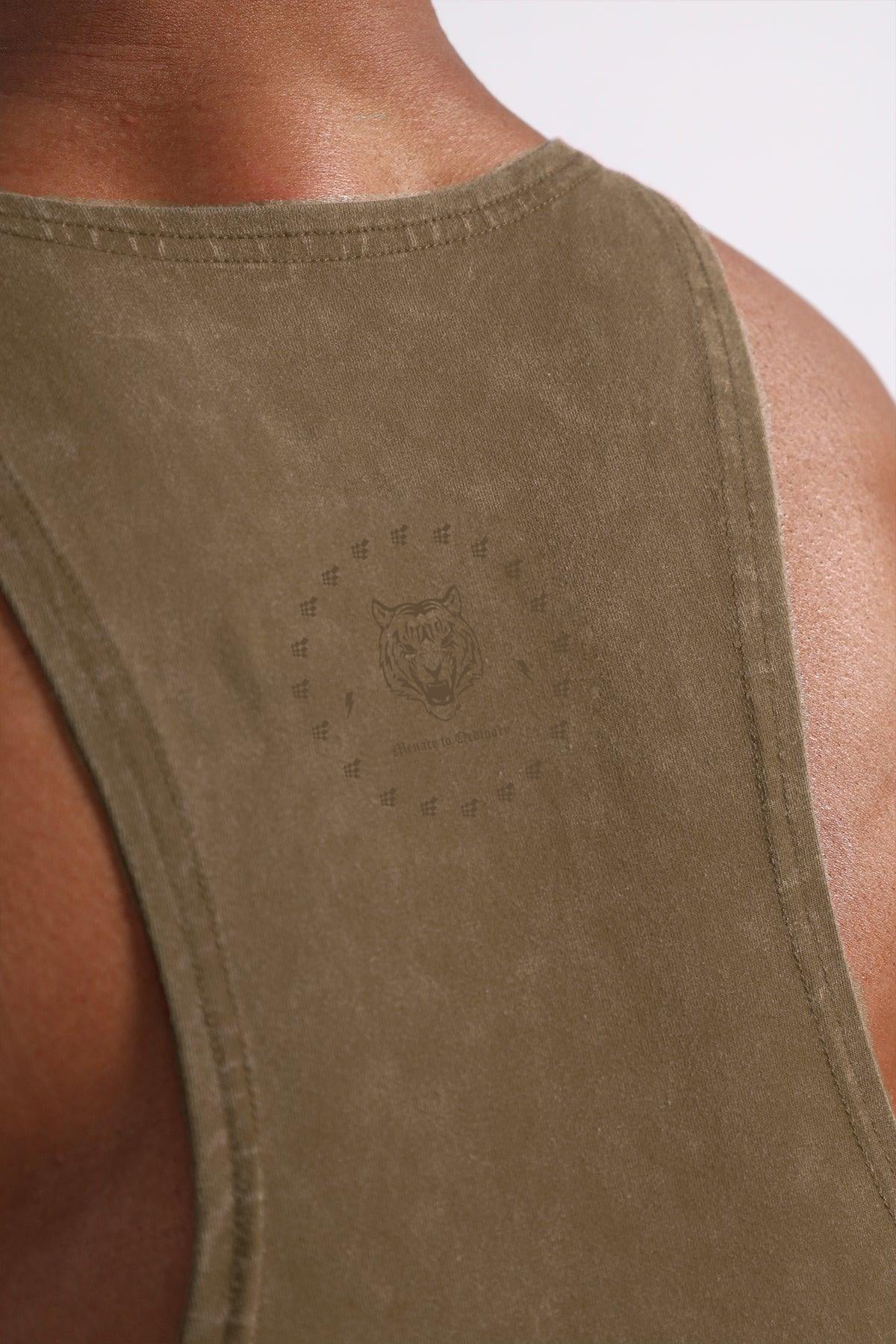 Jed North Men's Retro Washed Bodybuilding Stringer - Hunter Green
