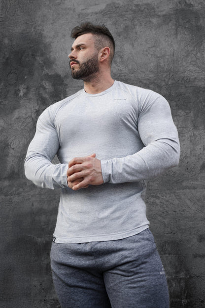Jed North Men's Titan Muscle-Fit Long Sleeve T-Shirt - Platinum