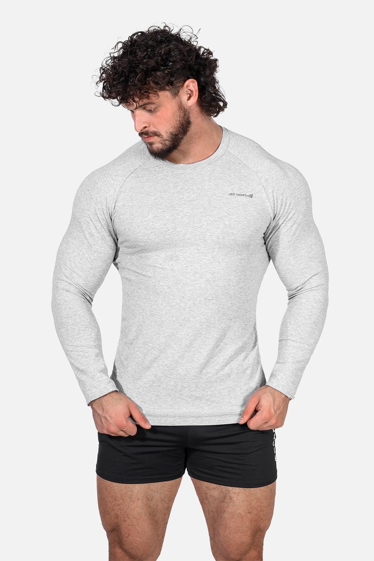Jed North Men's Titan Muscle-Fit Long Sleeve T-Shirt - Platinum