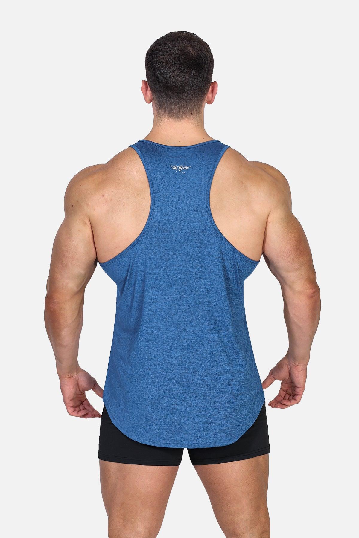 Jed North Men's Performance Max Bodybuilding Stringer - Denim Blue