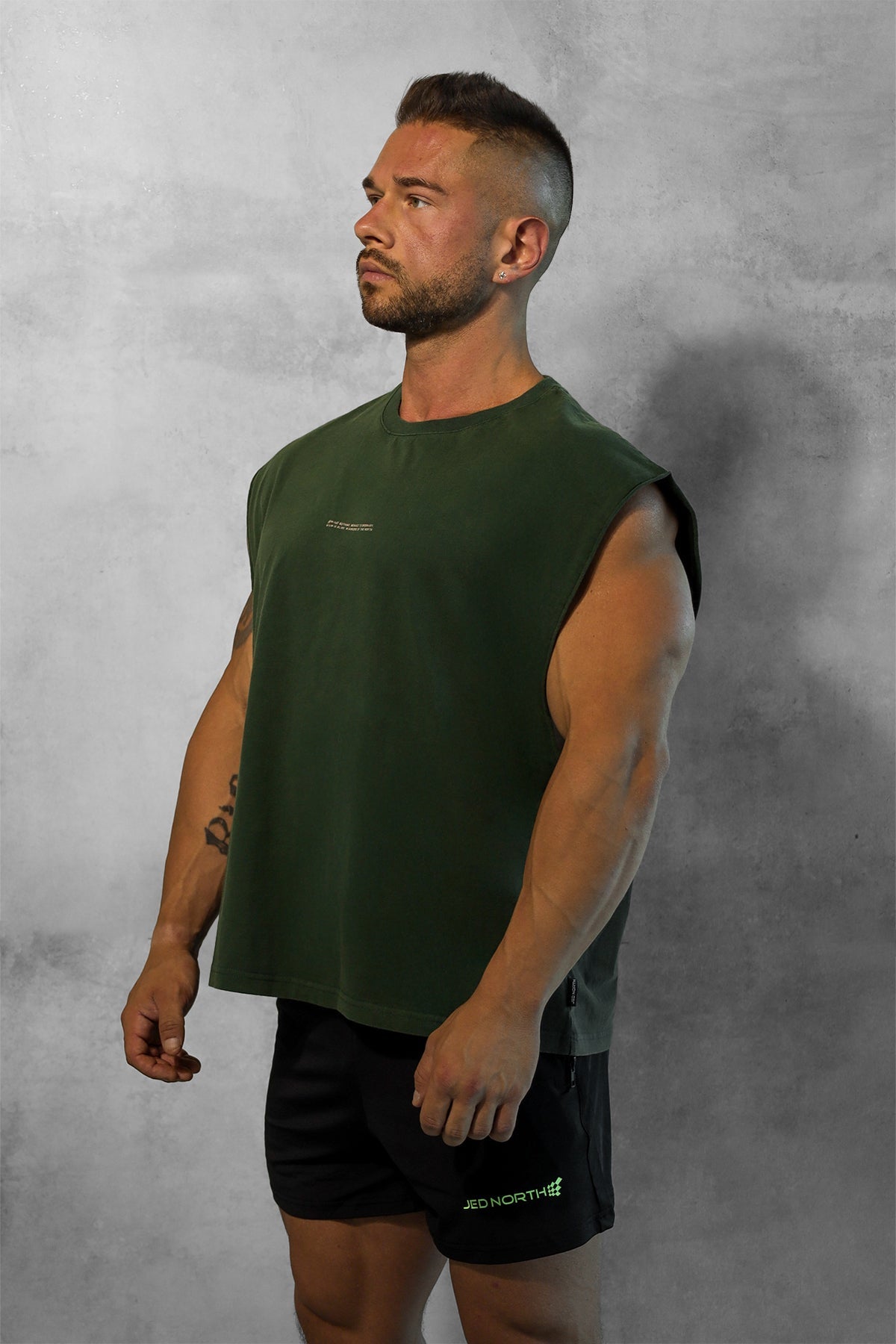 Jed North Men's Box Cut Muscle Tee - Forest Green