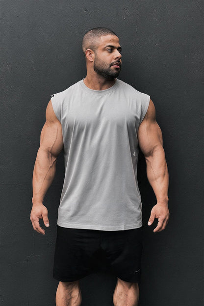 Jed North Men's Retro Oversized Muscle Tee - Light Gray