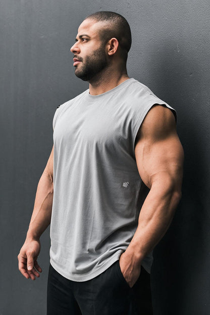 Jed North Men's Retro Oversized Muscle Tee - Light Gray