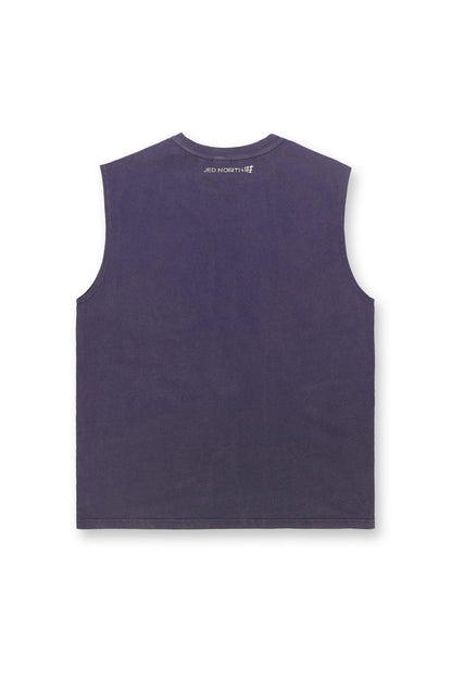 Jed North Men's Retro Oversized Muscle Tee - Washed Navy