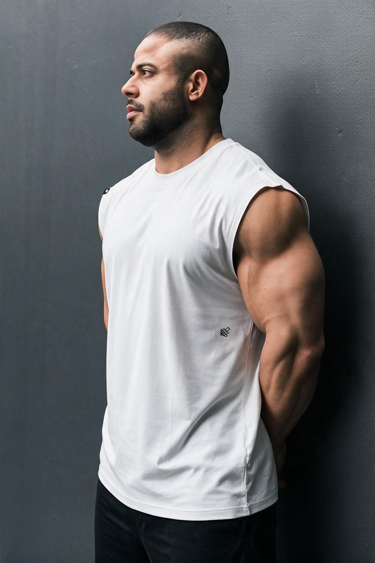 Jed North Men's Retro Oversized Muscle Tee - Washed White
