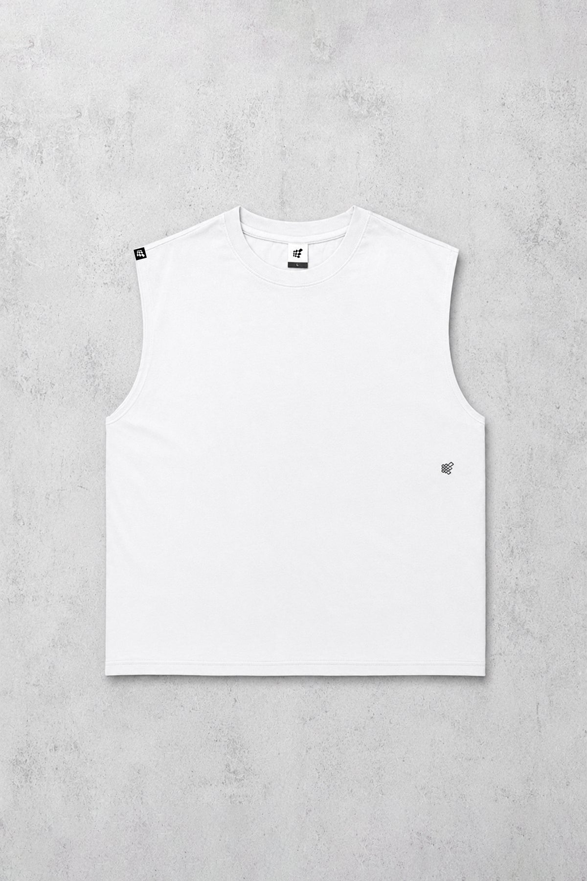 Jed North Men's Retro Oversized Muscle Tee - Washed White