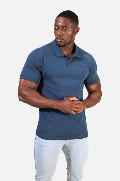 Jed North Men's Muscle Fit All-Day Polo T-Shirt - Storm Blue