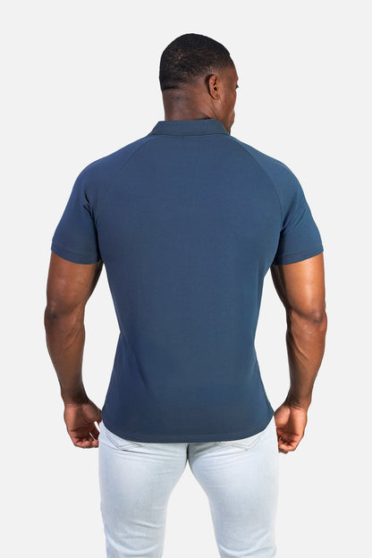 Jed North Men's Muscle Fit All-Day Polo T-Shirt - Storm Blue