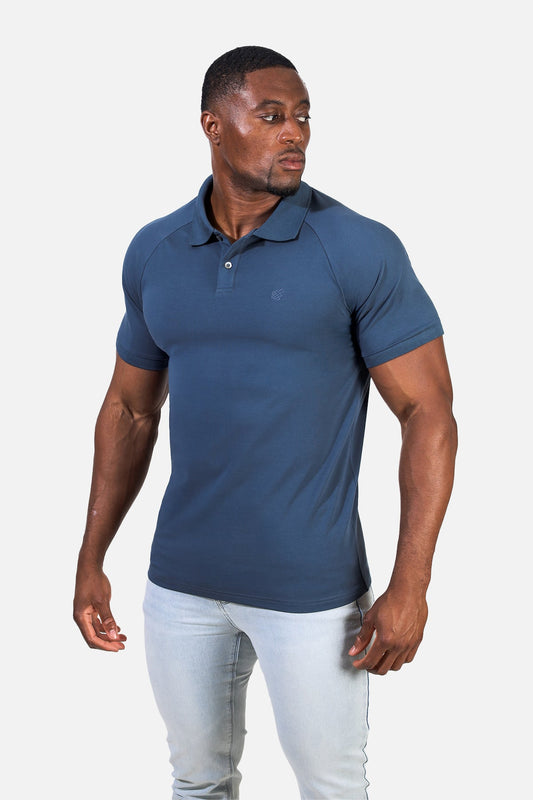Jed North Men's Muscle Fit All-Day Polo T-Shirt - Storm Blue
