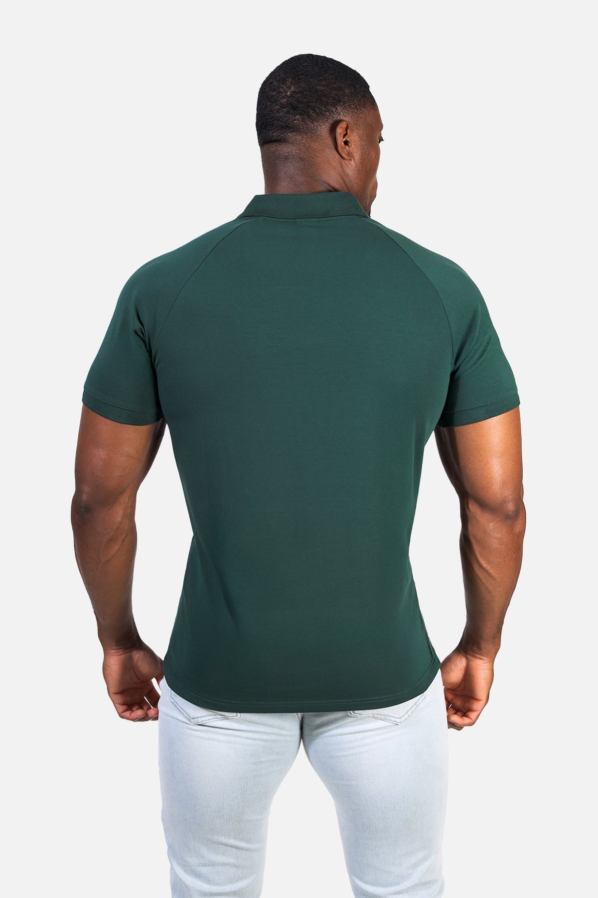 Jed North Men's Muscle Fit All-Day Polo T-Shirt - Evergreen