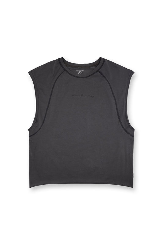 Jed North Men's Raglan Sleeveless Tank Top - Dark Gray
