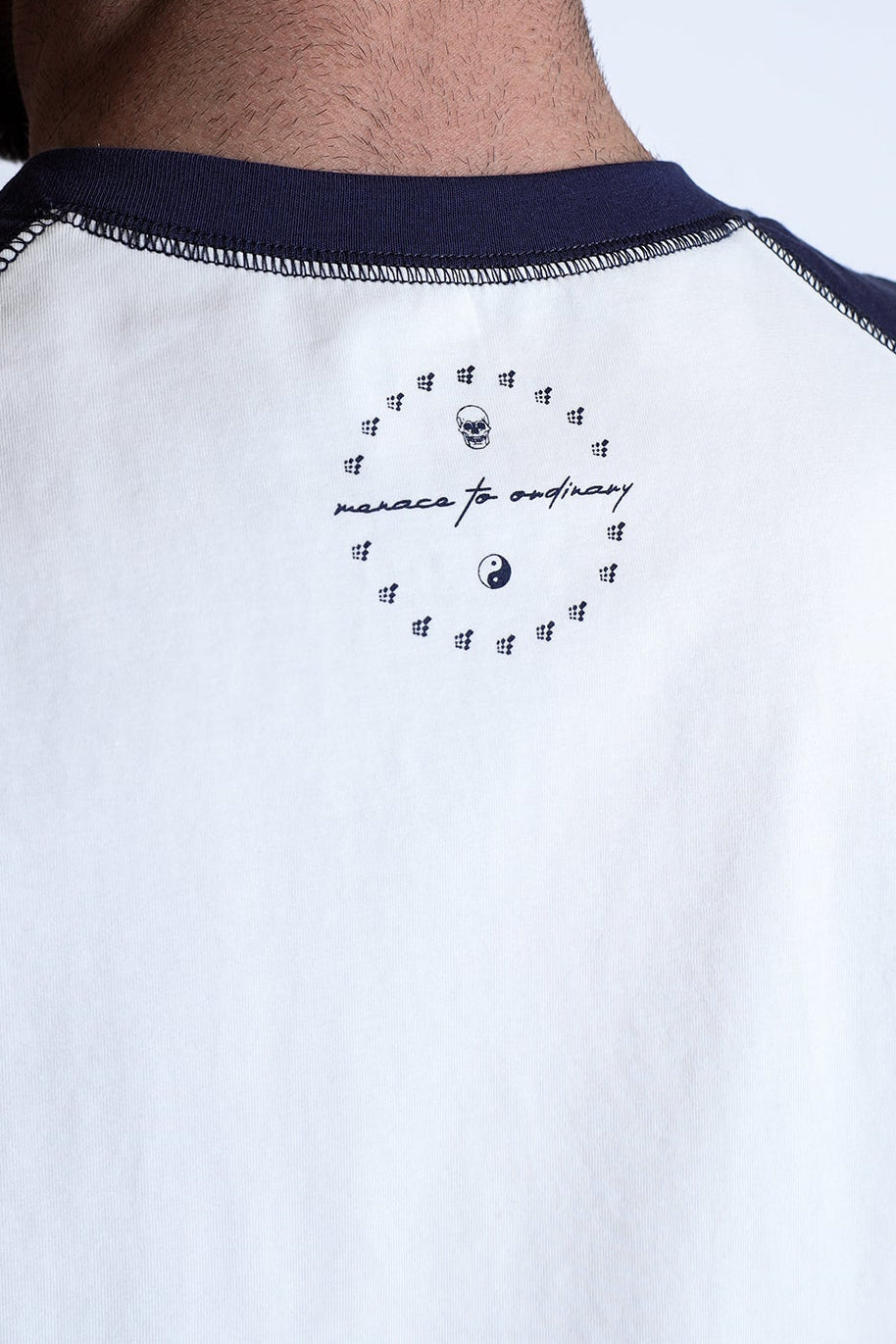 Jed North Men's Raglan Sleeveless Tank Top - White & Navy