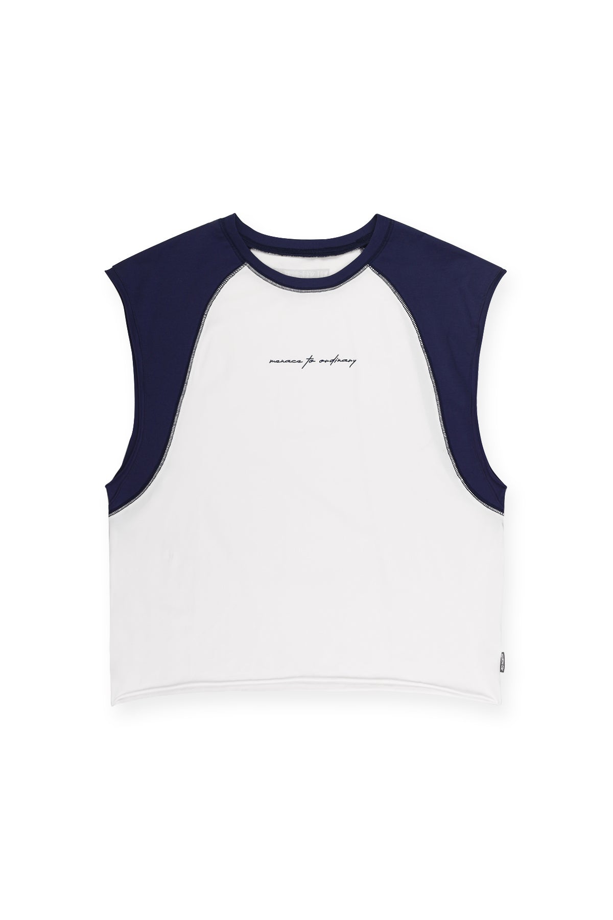 Jed North Men's Raglan Sleeveless Tank Top - White & Navy