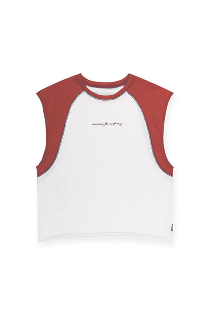 Jed North Men's Raglan Sleeveless Tank Top - Brick Red