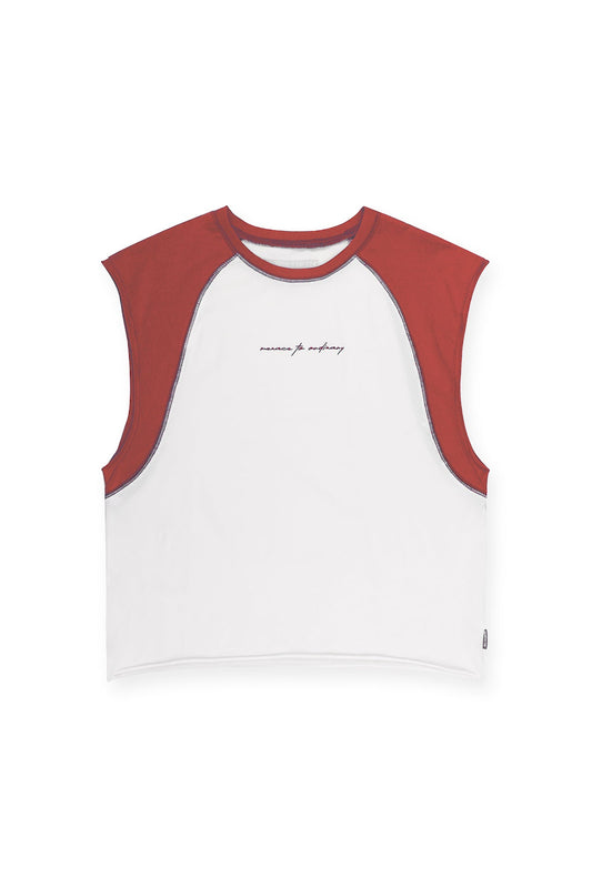 Jed North Men's Raglan Sleeveless Tank Top - Brick Red