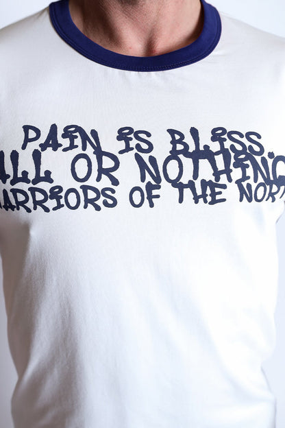 Jed North Men's Muscle-Fit Ringer Tee - White w/ Navy Trim