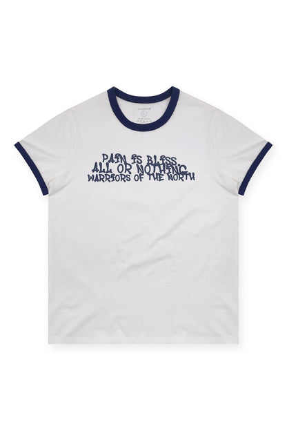 Jed North Men's Muscle-Fit Ringer Tee - White w/ Navy Trim