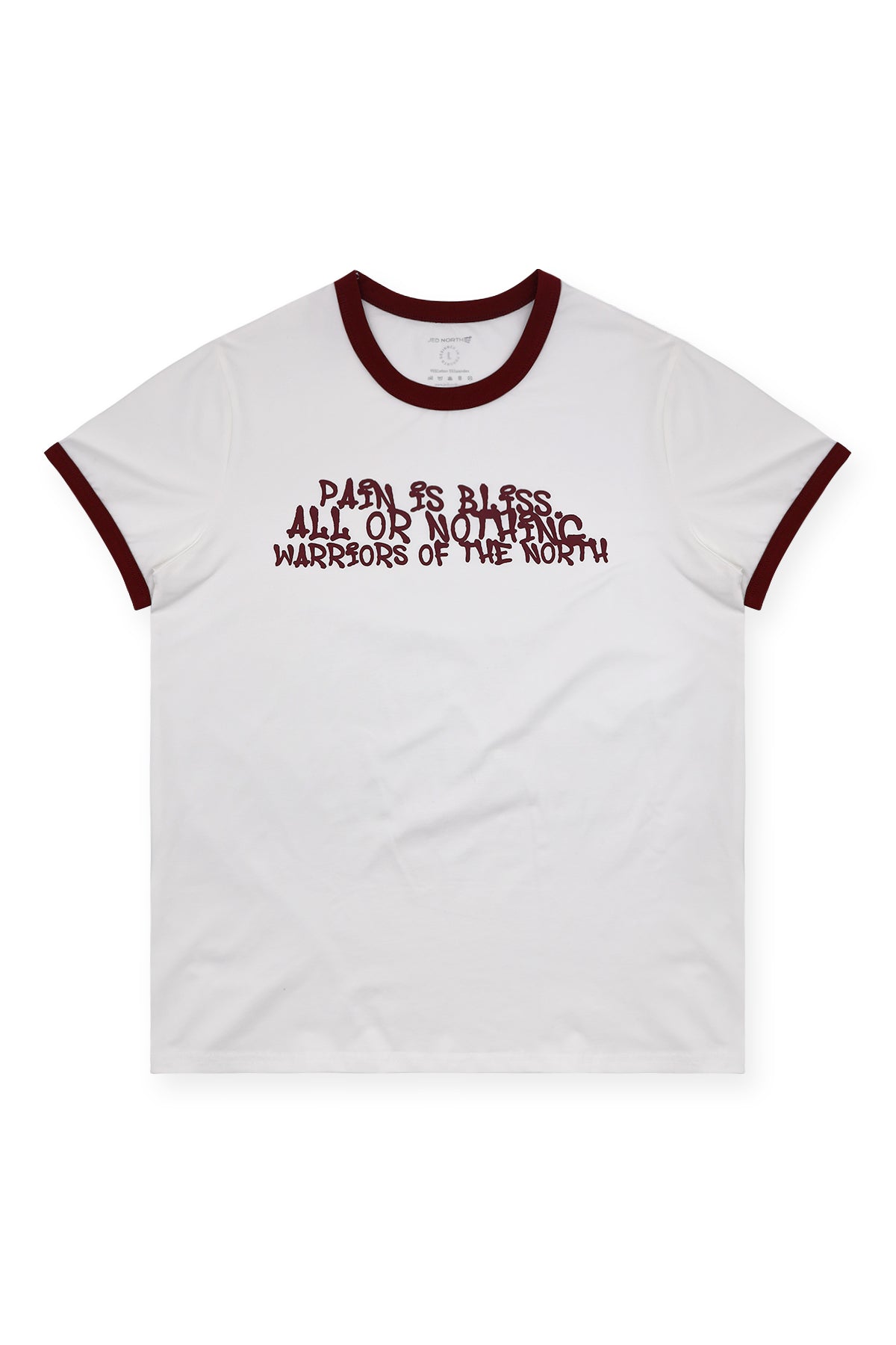 Jed North Men's Muscle-Fit Ringer Tee - White w/ Red Trim
