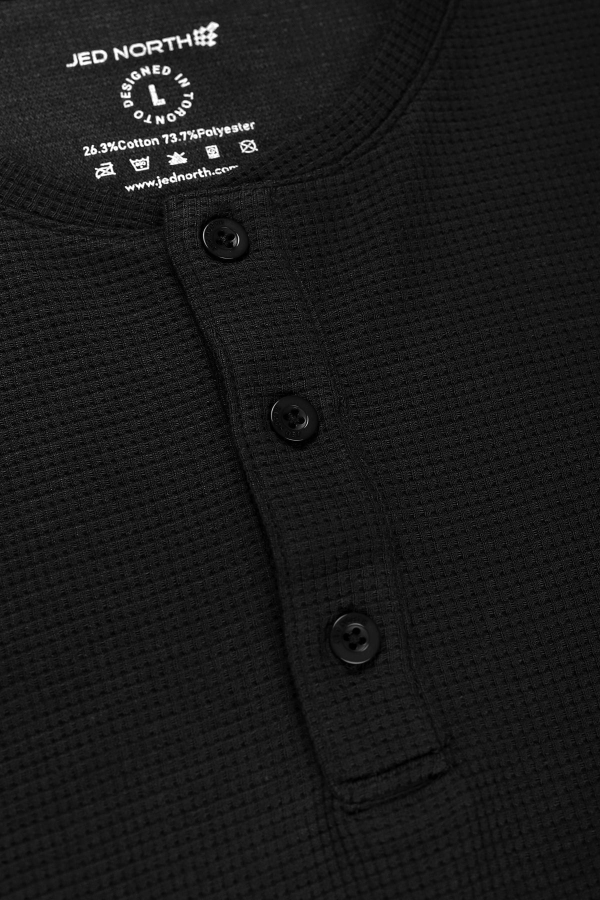 Jed North Men's Waffle Henley T-Shirt - Black