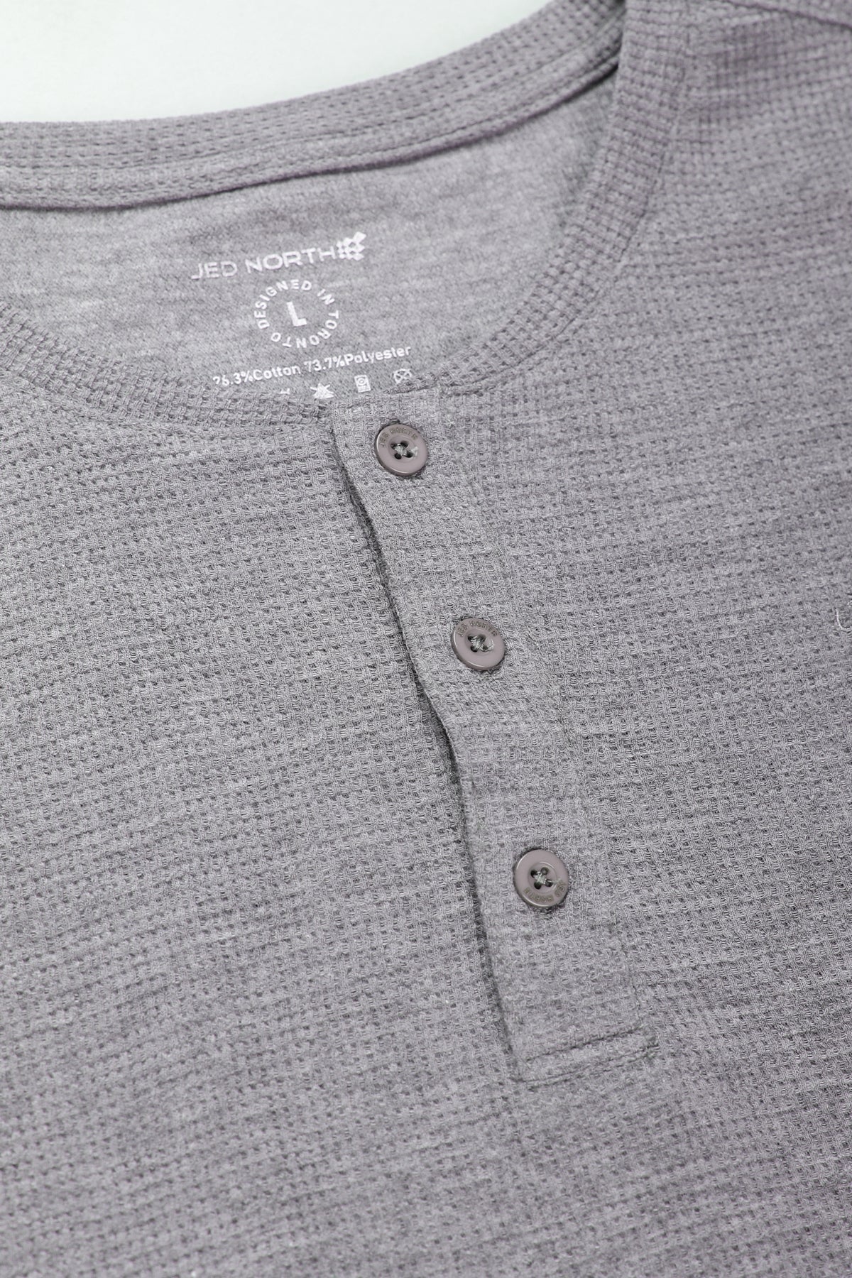 Jed North Men's Waffle Henley T-Shirt - Light Gray