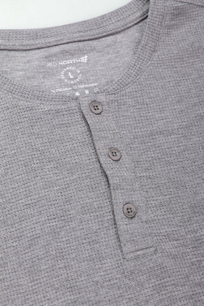 Jed North Men's Waffle Henley T-Shirt - Light Gray
