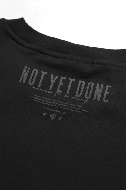 Jed North Men's Oversized Raw-Cut Cropped Tee - Black