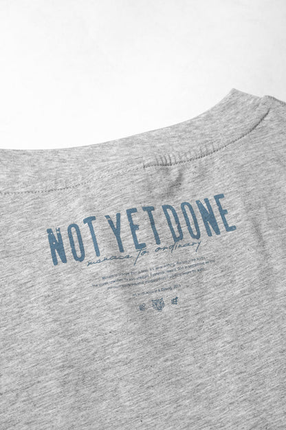 Jed North Men's Oversized Raw-Cut Cropped Tee - Heather Gray