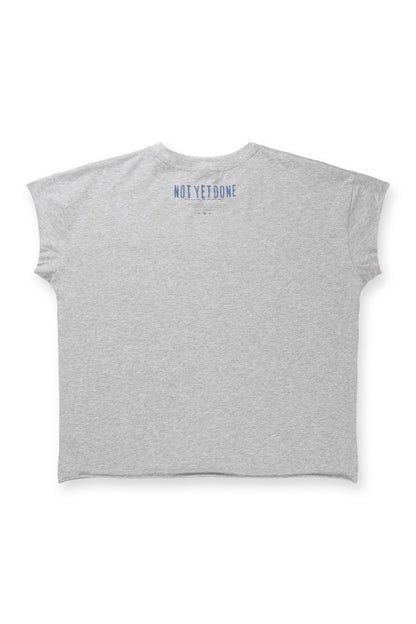 Jed North Men's Oversized Raw-Cut Cropped Tee - Heather Gray