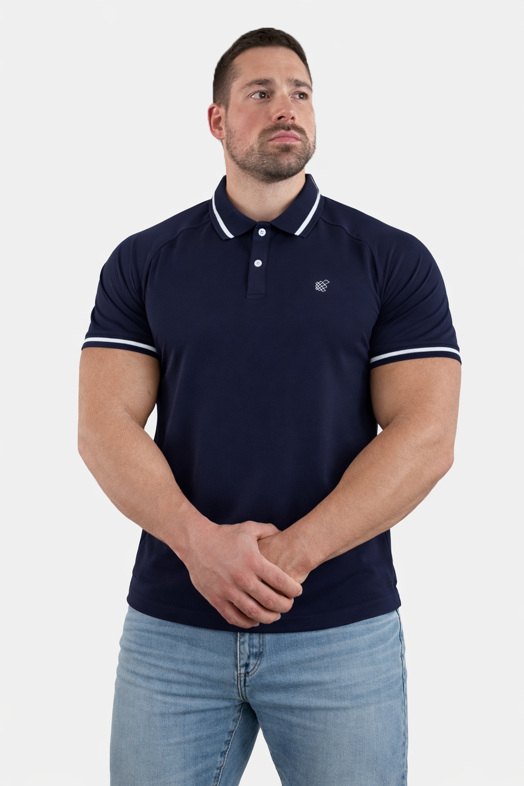 Jed North Men's Banded Muscle-Fit Polo T-Shirt - Navy