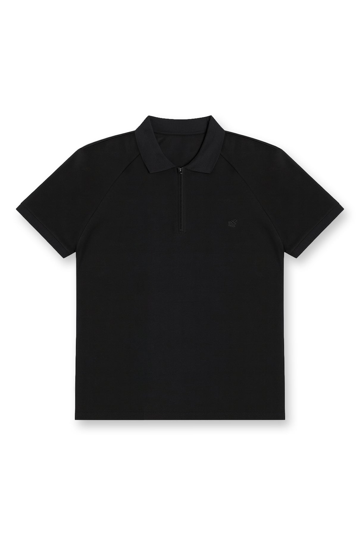 Jed North Men's Premium Muscle-Fit Polo Tee w/ Zipper - Black