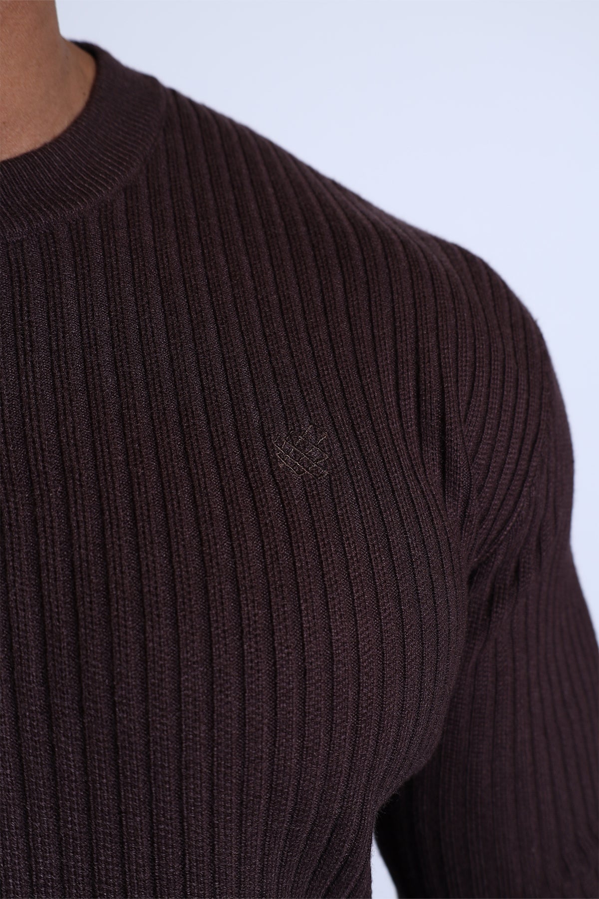 Jed North Men's Classic Henley Sweater  - Brown
