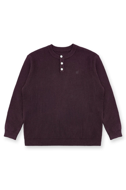 Jed North Men's Classic Henley Sweater  - Brown