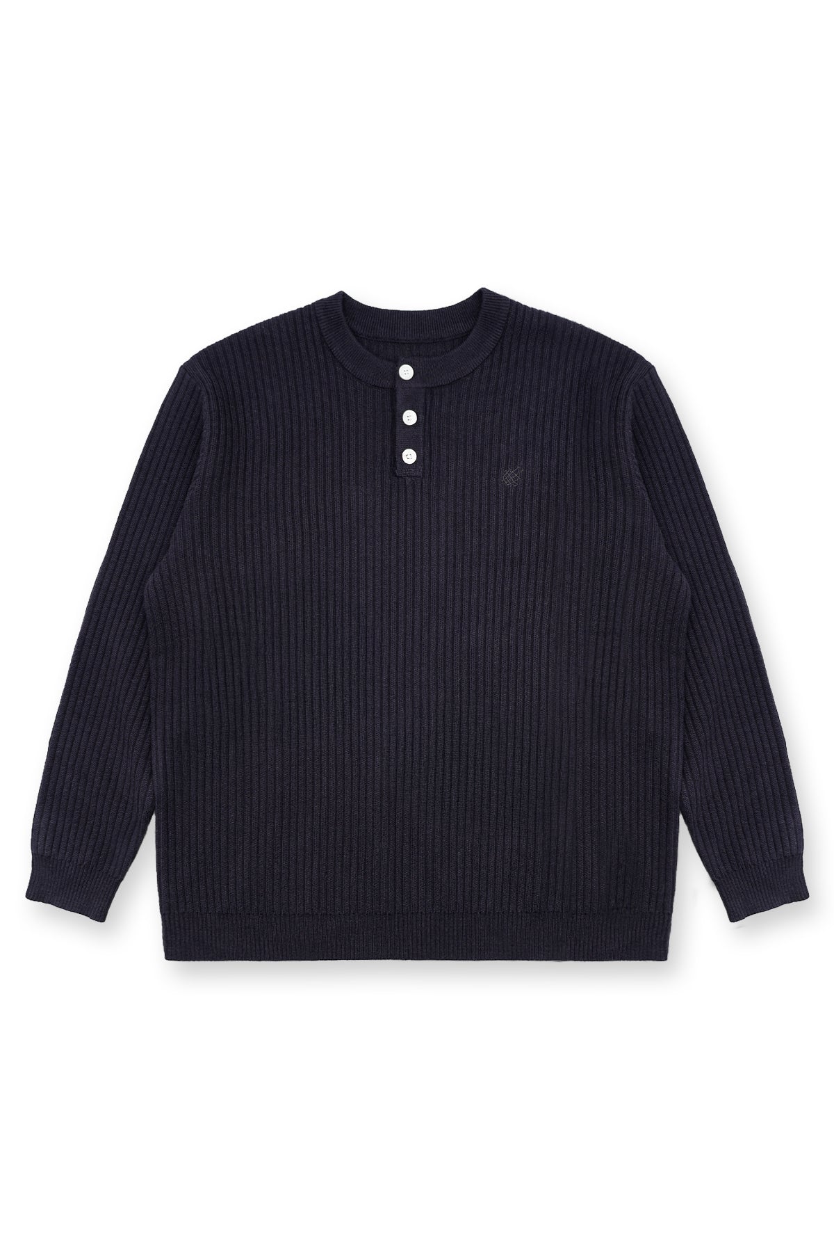Jed North Men's Classic Henley Sweater  - Dark Gray