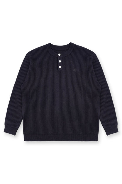 Jed North Men's Classic Henley Sweater  - Dark Gray