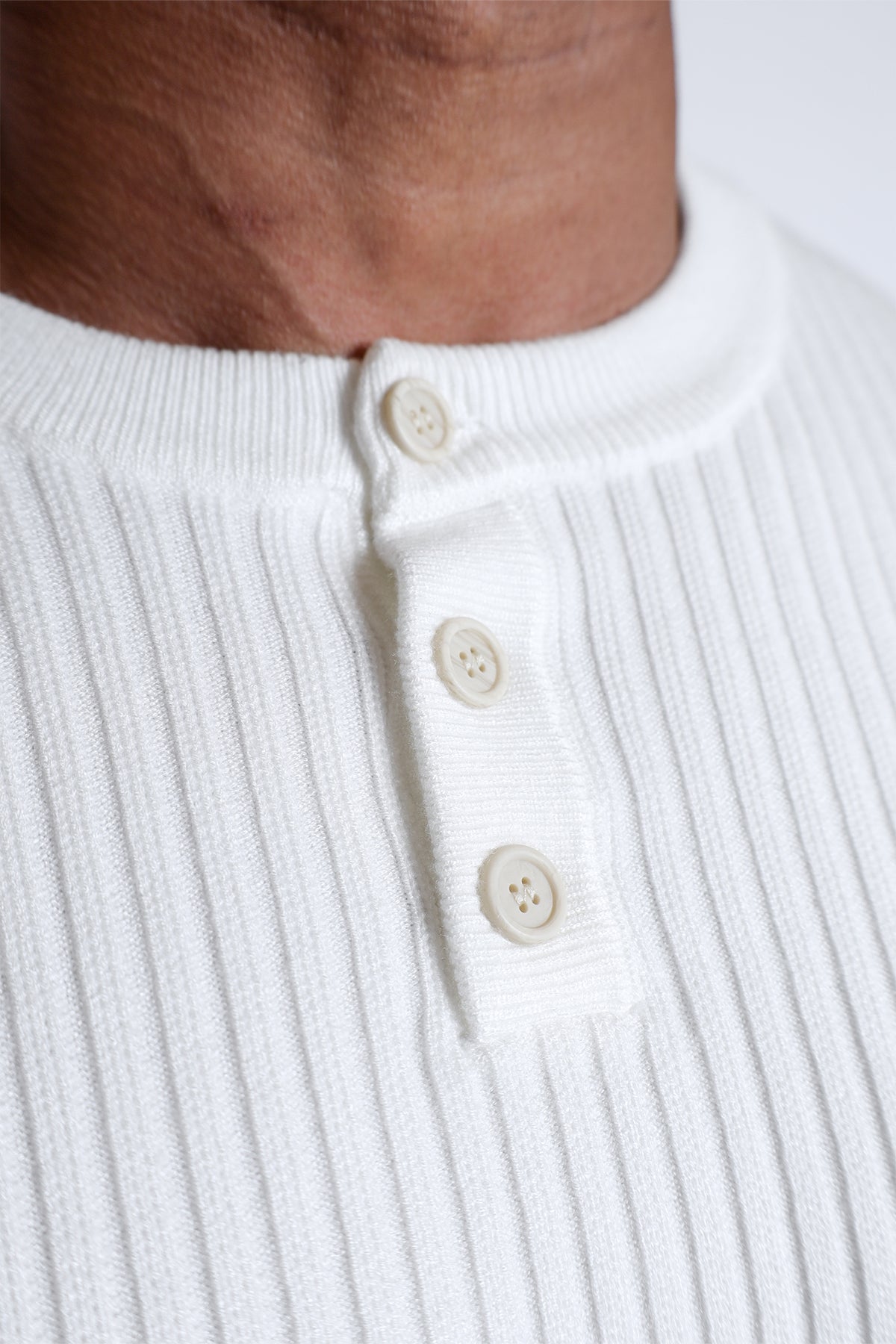 Jed North Men's Classic Henley Sweater - Cream