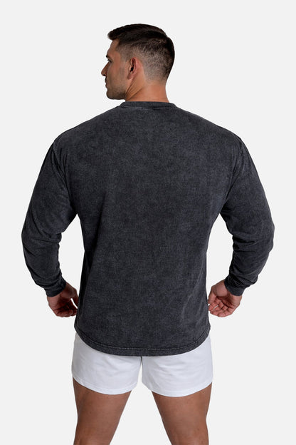 Jed North Men's Vintage Wash Long Sleeve T-Shirt - Black
