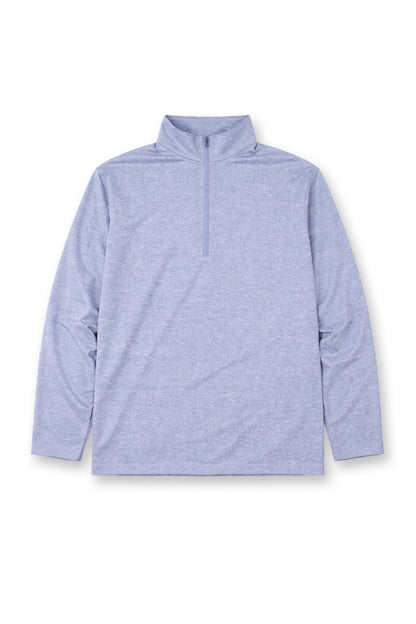 Jed North Men's Quarter-Zip Training Long Sleeve - Heather Blue