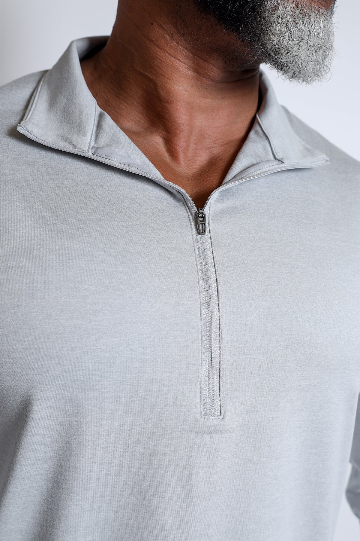 Jed North Men's Quarter-Zip Training Long Sleeve - Heather Gray