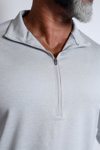 Jed North Men's Quarter-Zip Training Long Sleeve - Heather Gray