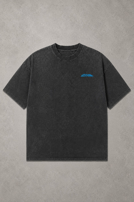 Jed North Men's Vintage Washed Oversized T-Shirt - Charcoal Black