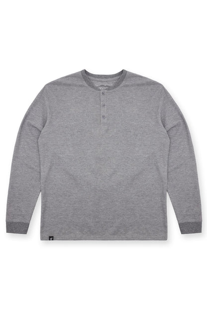 Jed North Men's Waffle Knit Henley Long Sleeve T-Shirt - Dark Gray