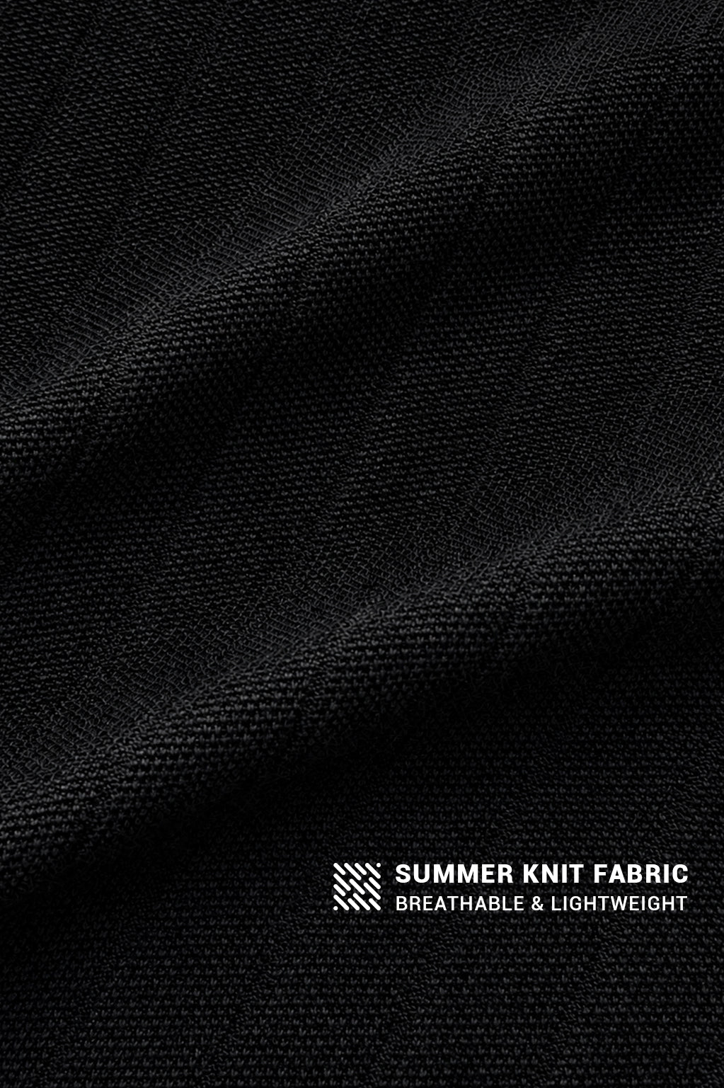 Jed North Men's Rib Knit Collared Polo  - Onyx Black