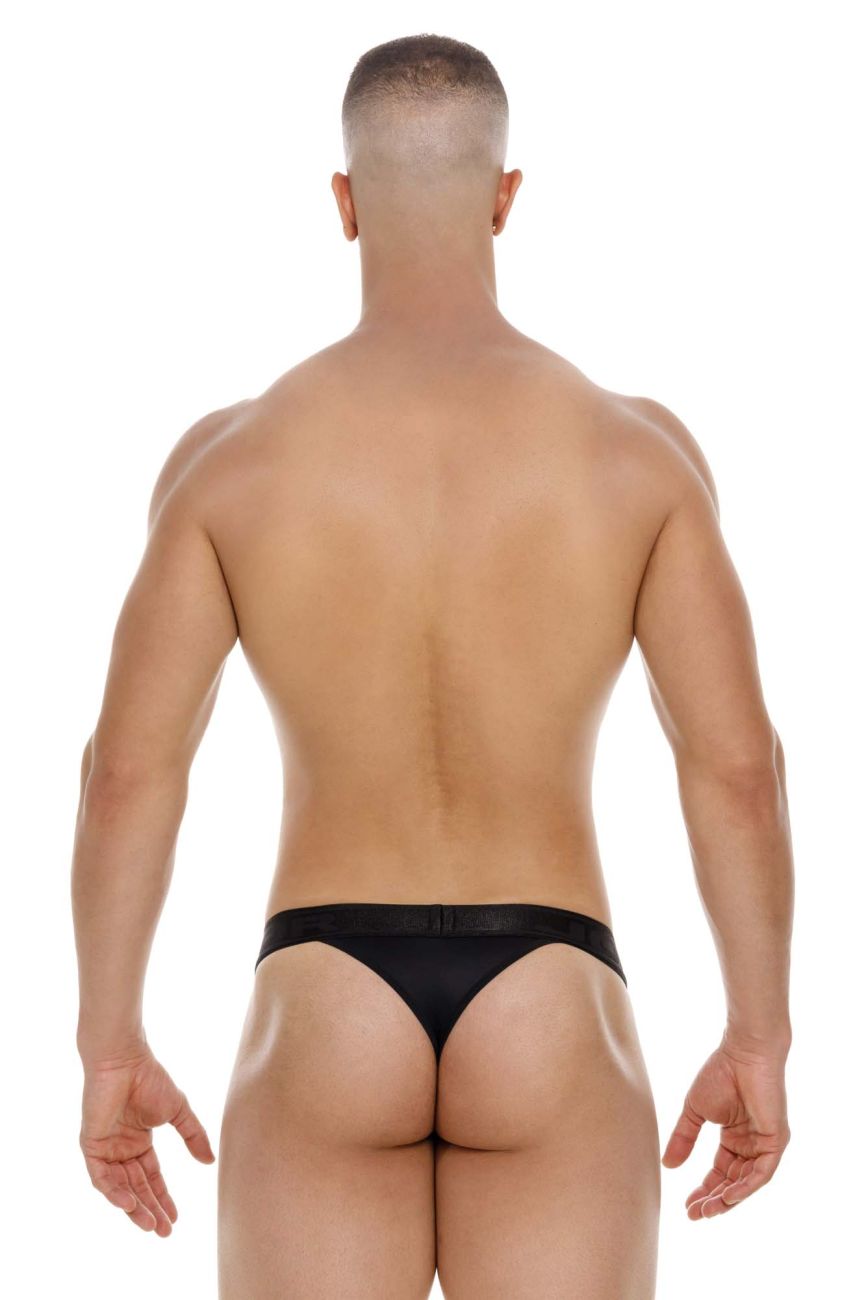 Black jor 2050 element thong briefs with a smooth sleek design showing the back side of the underwear