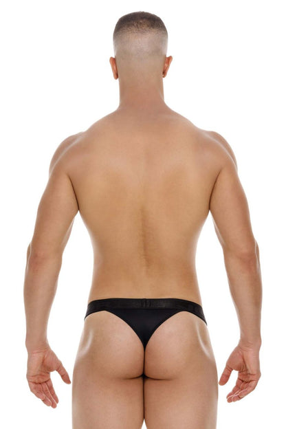 Black jor 2050 element thong briefs with a smooth sleek design showing the back side of the underwear