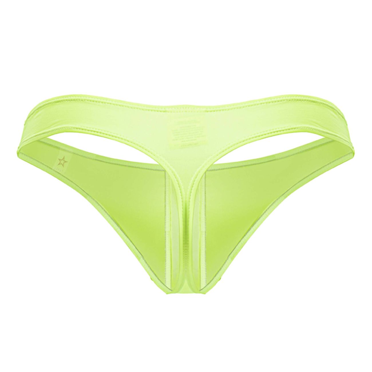 Jor 2151 apolo thong in neon yellow features a vibrant lime green smooth stretchy fabric with sleek minimalist design