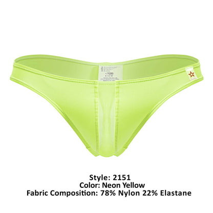 Neon yellow JOR 2151 Apolo thong bikini bottom with sleek form-fitting design made of 78 nylon and 22 elastane