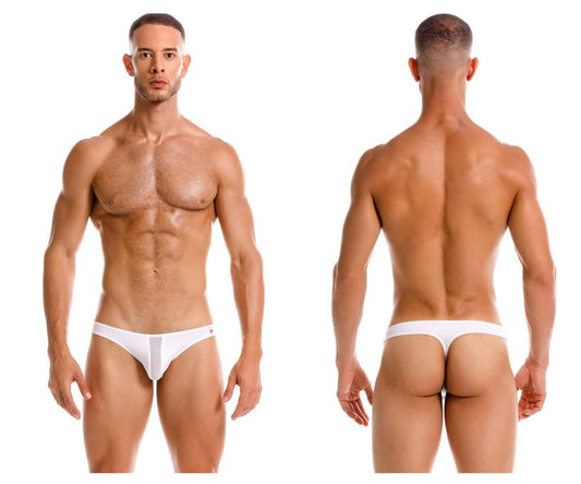 White men’s briefs with a small red logo on the left hipband from jor 2151 apolo thongs in white color
