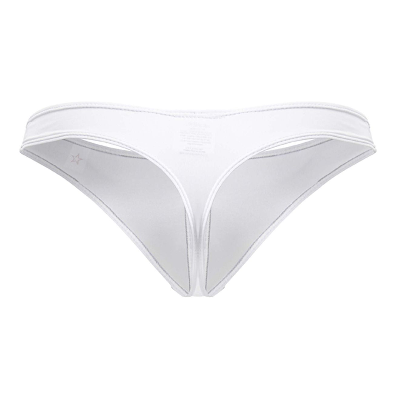 White sheer mesh thong jor 2151 apolo with thin waistband and subtle stitching details shown from the back side